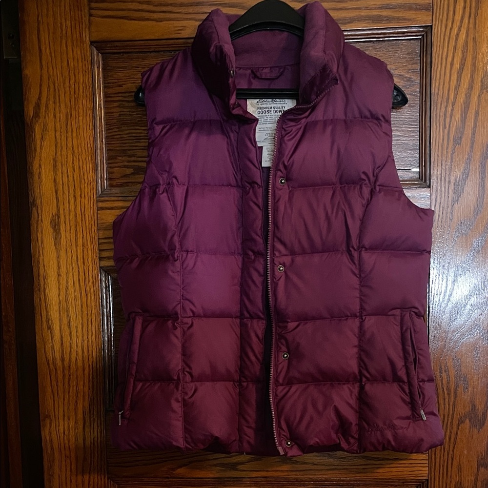 Eddie Bauer Plum Purple Premium Goose Down Puffer Vest